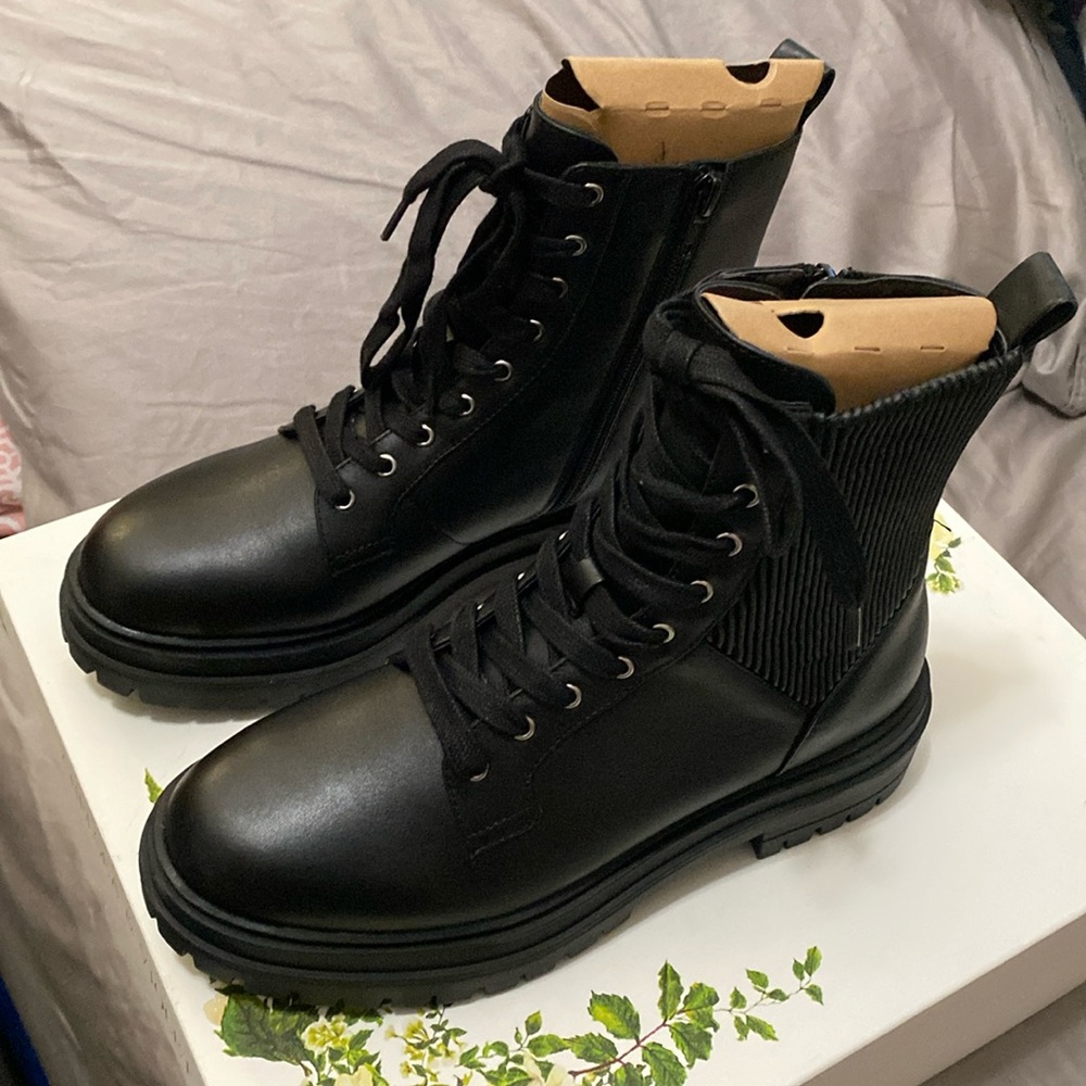 Chelsea and Violet Black Combat boots